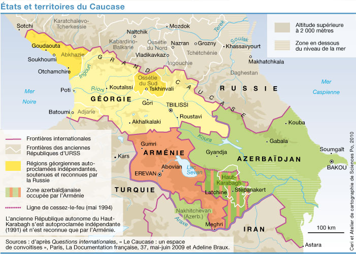 carte du Caucase